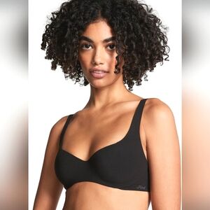 🖤Victoria's Secret PINK Loungin' Lightly Lined Scoop Bralette Underwire Sz M-DD
